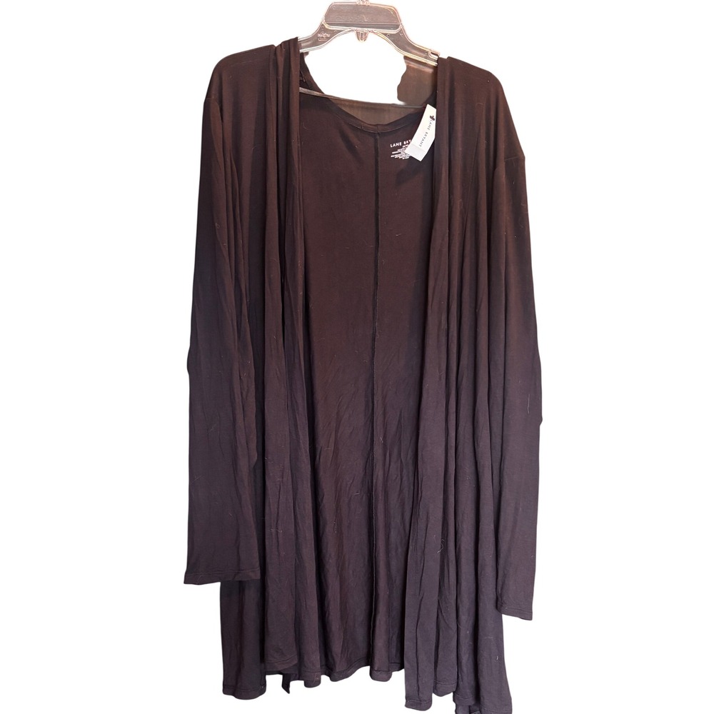 Lane Bryant Women Black Open Front Cardigan Long Sleeve Rayon Blend Size 38/40